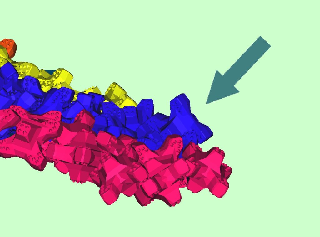 Bloc hors profil visible sur le modèle numérique mais absent dans la réalité sous-marine