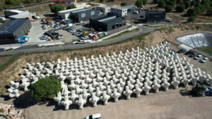 Zone de stockage des blocs BS2 destinés à la construction de la digue d’Argelès
