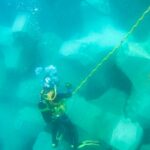 ACCROPODE™II fortement imbriqué grâce au guidage d’un plongeur CLAS à Port-la-Nouvelle